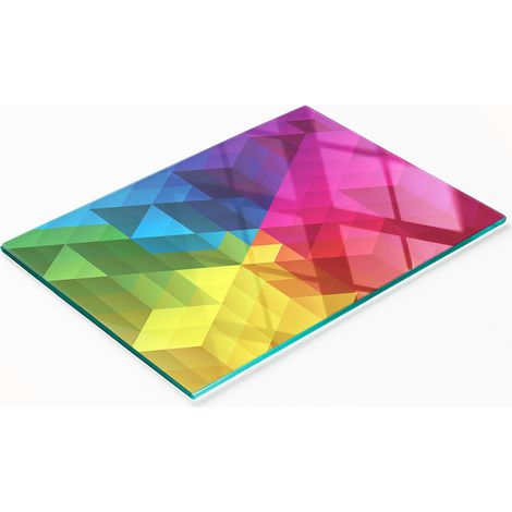 Tabla de cocina de vidrio templado con figuras geométricas gráficas 80x52 cm (1/5)