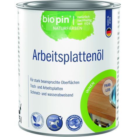 Biopin Naturfarben Arbeitsplattenhartöl 750 ml farblos Holzschutzmittel