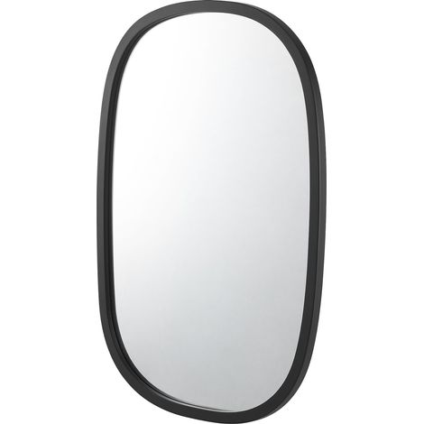 Espejo de pared ovalado 70 x 50 cm negro mate 030007896