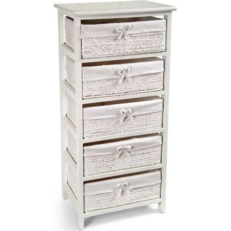 Cassettiera in legno 5 cassetti  40x29x90 cm