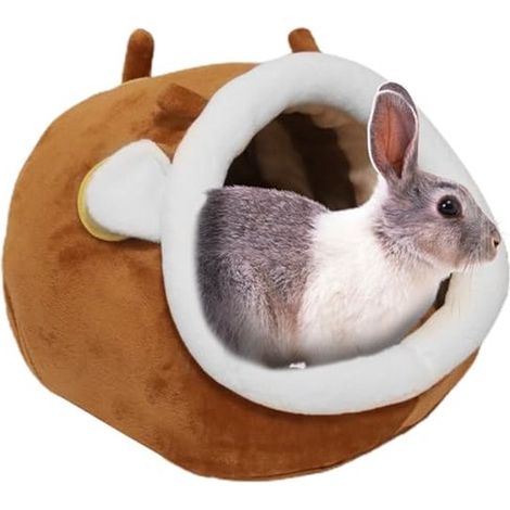 Maison pour cobaye XL – Grotte de sommeil en peluche avec coussin amovible – Abri chaud pour cobaye, furet, hérisson et lapin – 20 x 30 x 27 cm (1/5)
