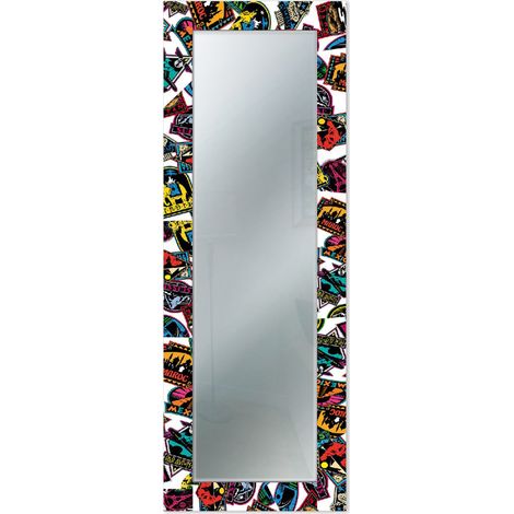 Lupia - Specchio da Parete Moderno, MIRROR FANTASY VOYAGER POP, Cornice Stampata in Legno, Adatto per Ingresso Soggiorno Camera, Decorazioni da Parete, Vetro, 44x127 cm (1/4)