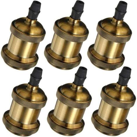 Vintage Edison E27 LED Bulb Sockets, Spiral Light Adapter Holders, 6 Pieces (Bronze) (1/4)