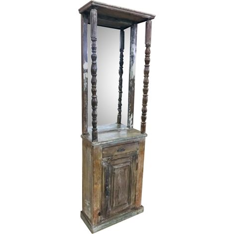 Recibidor con Espejo de madera marrón 59x27x192