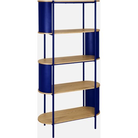 Libreria in metallo curvato e legno a 5 livelli (1/5)