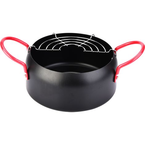 Fryer - Round Deep Frying Pot With Oil Strainer - For Gas And Induction Cooktops - 1 Unit (1/5)