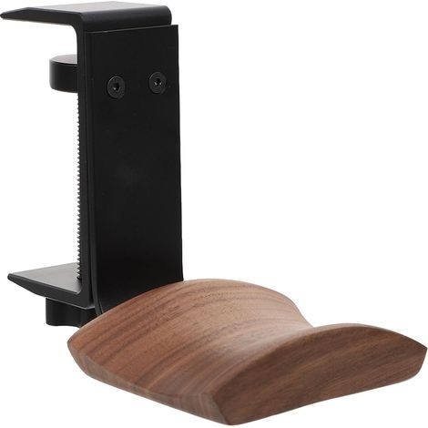 Support Casque Audio en Bois et Métal Noir, Protège Les Écouteurs et Évite la Déformation, pour Bureau et Gaming (1/5)