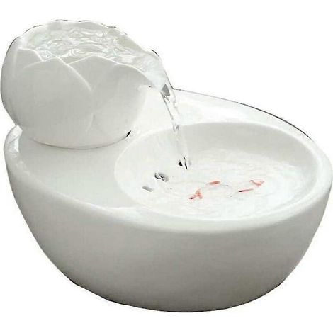 Bouteille d'eau en céramique pour chat, petite gamelle d'eau pour chien, abreuvoir pour lapin (blanc, petite taille) (1/5)