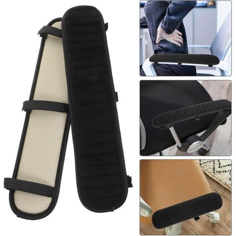 Housse Accoudoir Chaise de Bureau Peluche Antidérapante Protège Accoudoirs Amovible et Confortable pour Fauteuil Rotatif Lot (1/4)