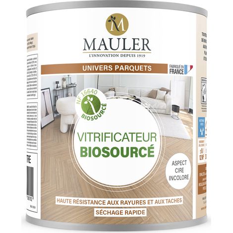 Vitrificateur parquet escalier & meuble - 1L Aspect Cire Incolore - Norme NF 16640 - Vitrificateur biosourcé Mauler
