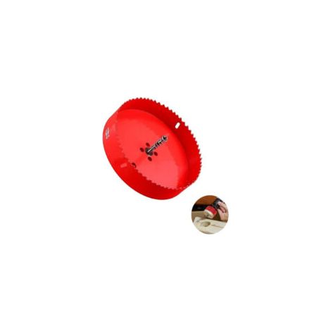 Scie-cloche bi-métal HSS M42 de 160 mm - Tige hexagonale avec foret pour bois, construction sèche et tôle métallique - Profondeur de coupe 31 mm - Acier rapide - 1 pièce rouge -