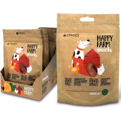 Happy Farm Snacks Poulet avec patates douces 12 sachets de 80 g chacun