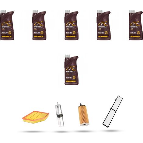 Kit tagliando 4 FILTRI e 6L OLIO compatibile con Bmw serie 3 (E90,E91,E92,E93) 320d 135kw dal 2010 (1/5)