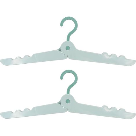 Lot de 2 cintres pliables verts, gain de place pour camping et plein air. (1/5)