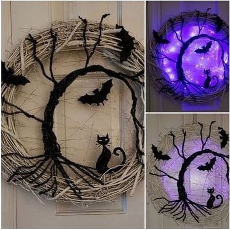 Guirlande De Chauves-Souris - Décoration Porte Extérieure Pour Halloween Et Automne - Pour Porte D'Entrée Balcon Porche - 1 Pièce (1/5)