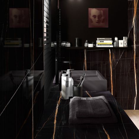 Carrelage Effet Marbre MARBLE Sahara Noir 60x120cm Mat Sol et Murs (1/5)