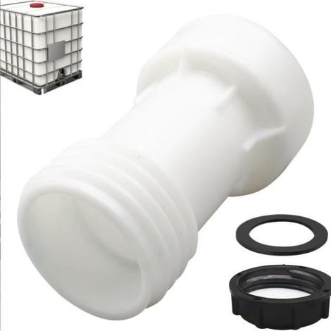 IBC Tankzubehör - AQSACOKIYA - 60 mm Distanzverlängerung mit S60 x 6 Adapter für 1000 L Tankventil