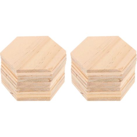 25 pièces/paquet de cadres photo carrés en écorce d'arbre, formes hexagonales carrées et vierges (1/5)