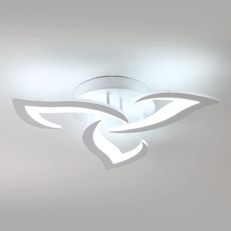 GOECO Plafoniera LED 36W Design moderno Bianco Freddo 6000K Forma creativa del fiore Lampada a Soffitto Per soggiorno, camera da letto, sala da pranzo, ufficio Bianco