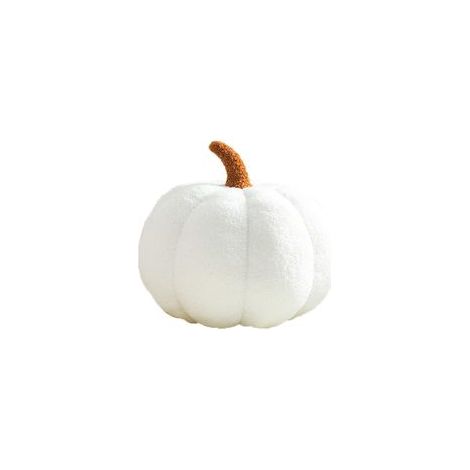 Cuscino a forma di zucca 3D, morbido peluche, perfetto per decorazioni domestiche, Halloween, Natale o feste di compleanno (bianco, 20 cm) - Crezuo