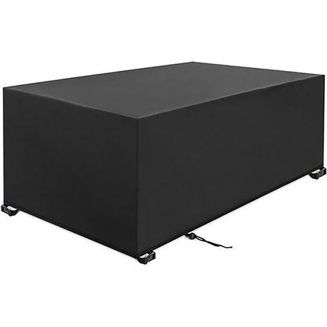 Schwarze PVC-Gartentischabdeckung 180x120x74cm (1/5)