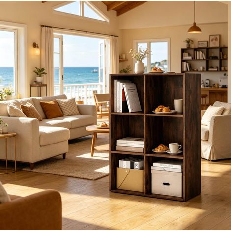 Mobile a cubi 6 vani in legno Rustic Brown OKMYHOME (1/5)