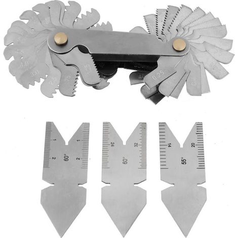 Jauge centrale acier inoxydable – pas de vis – coupe vis – légère – mesure (1/5)