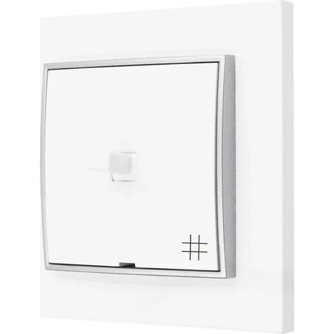 Interruttore a croce, stile USA, Karlik mini, bianco/argento (1/3)