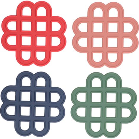 4 Pièces Dessous de Plat en Silicone Résistant à la Chaleur Antidérapant pour Table de Cuisine (1/5)