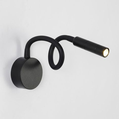 Applique de Lecture Noir, Lampe Col de Cygne Flexible LED 3W 3000K Fixation Liseuse Murale 240V avec interrupteur pour Chambres Salon Intérieur Salon