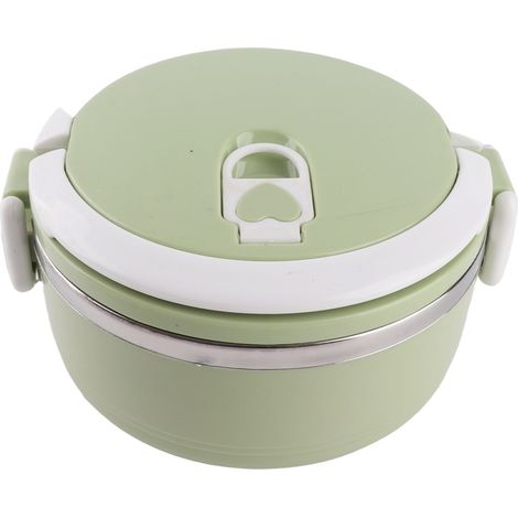 Isolierte Lunchbox aus Edelstahl, einlagig, tragbar, mit Sicherheitsverschluss, grün, für Kinder und Erwachsene. (1/5)