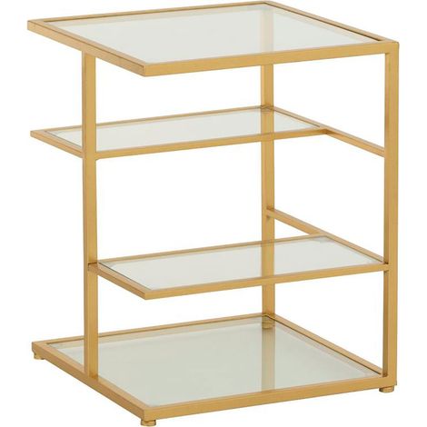 Table d'appoint 4 niveaux 40x51,5 cm en verre et métal doré - KIKA (1/5)