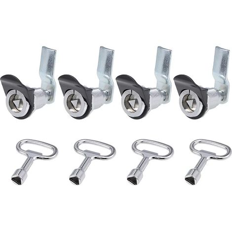 Lock Key Triangle Lock Silver 4 Pack (1/3)