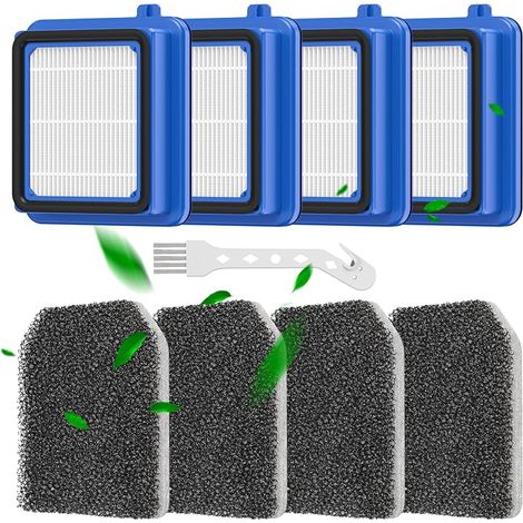 Set di 8 filtri QX7 per aspirapolvere AEG QX6 QX7 QX8-2 ASKW1 - Ricambi - Filtro di ricambio per AEG con 4 prefiltri motore, 4 filtri igienici, 1 spazzola per la pulizia, lavabile (1/5)