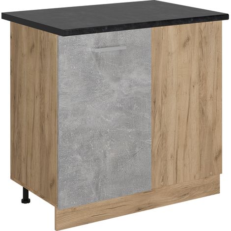 Mobile ad angolo cucina R-Line, Calcestruzzo, 86 cm , PL Antracite, Vicco