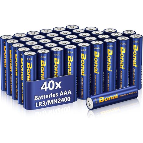 Piles AAA Alcalines 1.5 V, Lot de 40 Pile Miniature LR03 Longue Durée, Technologie Anti-Fuite Triple Joint, Idéales pour Télécommandes, Réveils et Souris sans Fil (1/5)