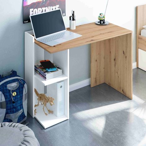 Bureau réversible en bois avec rangement (1/4)