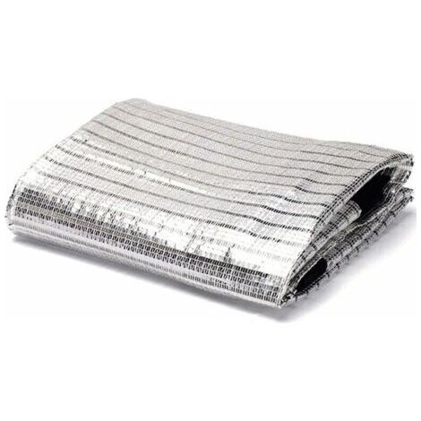 Tissu de Bloc UV perméable Filet de Protection Solaire extérieur Durable Filet de Papier d'aluminium réfléchissant 75% taux d'ombrage Balcon Jardinage de Toit (2X2m)