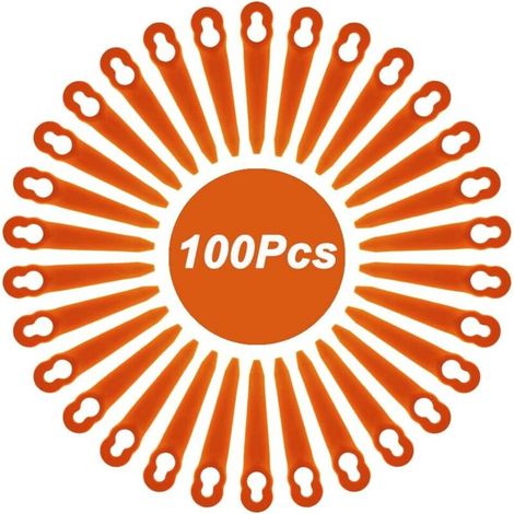 Lot de 100 Lames Compatible pour Coupe Bordure Stihl PolyCut 2-2 PolyCut 3-2, FSA 45 FSA 57 FSE 52, Lames en Plastique pour Coupe Bordure Stihl sans Fil H35