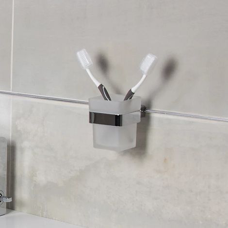 Fix Mi Porte gobelet verre et inox à clipser METROPOLITAN MAT INTER (1/3)