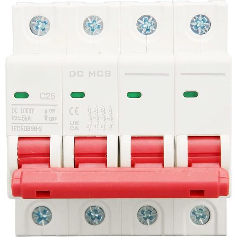 Disjoncteurs Miniatures, DZ47s 63Z 4P DC 1000V 25a Mini disjoncteur monté sur Rail DIN Commutateur de Protection Contre Les Courts-Circuits pour système Solaire (1/5)