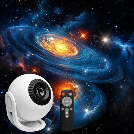 Projecteur Bluetooth – Veilleuse avec ciel étoilé, 12 films HD et télécommande, haut-parleur Bluetooth et bruit blanc pour chambres d'enfants et d'adultes (1/5)