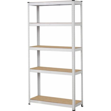 Scaffale in metallo bianco con 5 ripiani da 875kg (1/5)