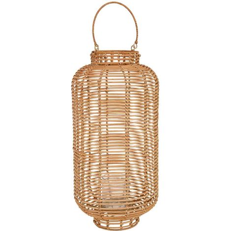 Farol de ratán natural marrón D13/25xh50/64