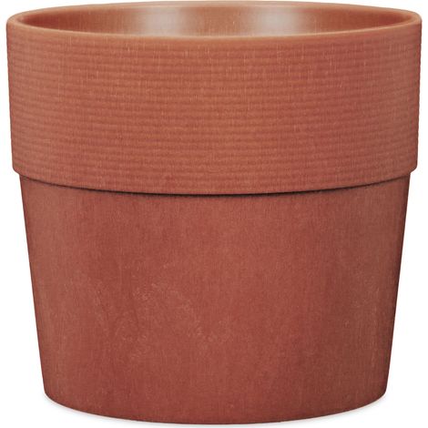 Scheurich Pflanzgefäß Groove Ø 28 x 26 cm rot-braun-mahagoni Blumentöpfe & Übertöpfe (1/5)