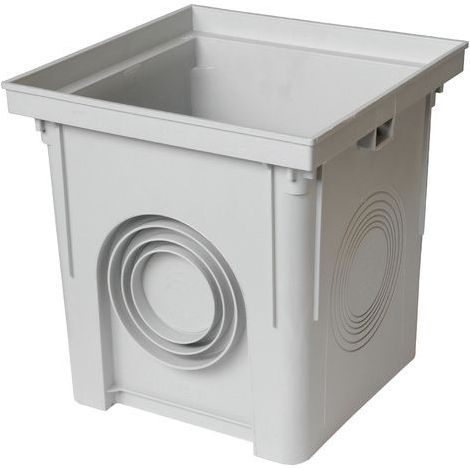 First Plast – Regard de branchement polypropylène 400 x 400 mm – Sortie mâle Ø100-125-160-200 mm – Entrée femelle Ø90-250 mm – Installation fiable (1/3)