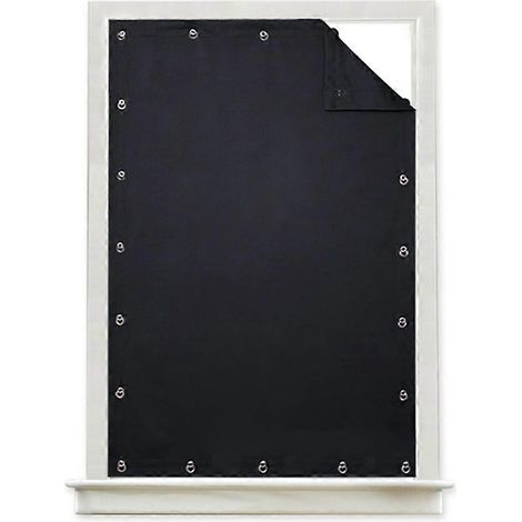 Rideau pare-soleil portable pour fenêtre, usage domestique, 1 pièce, noir (1/5)