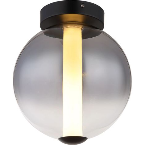 Globo - plafón - LACY - negro - vidrio - Ø 25cm - LED - 15798D