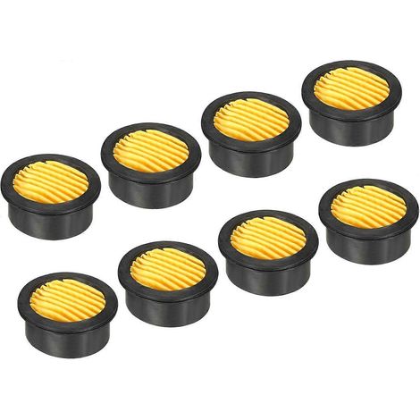 Filtre à air pour compresseur, lot de 8, réduction du bruit, accessoires pour compresseurs d'air, générateurs, souffleurs, orifices d'échappement, noir, jaune (1/5)
