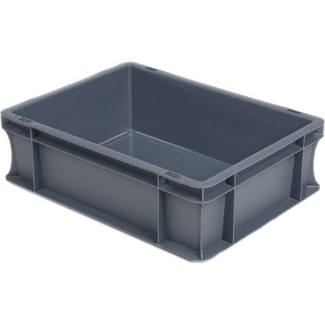 Rs Pro – Bac de rangement gerbable gris amovible 10L – Dimensions 120mm x 300mm x 400mm – Empilable pour optimisation espace